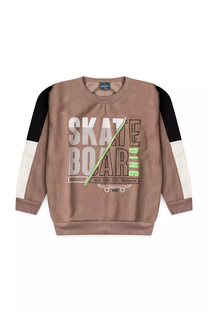 Conjunto de Inverno Infantil Menino Skate Board Marrom