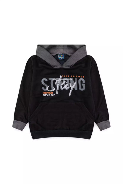 Conjunto de Inverno Infantil Menino Stay Strong Preto