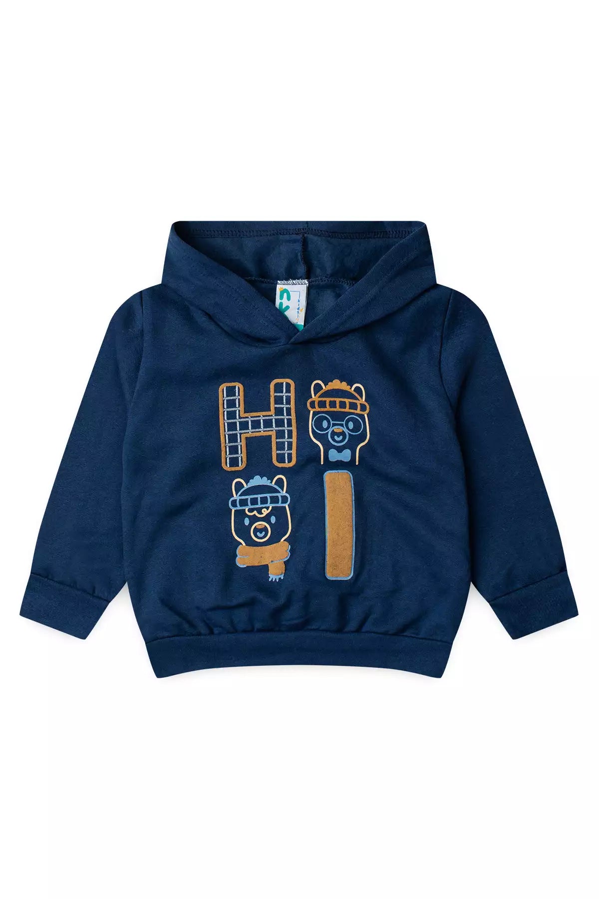 Conjunto de Inverno Infantil Menino Ursinho Cute Marinho