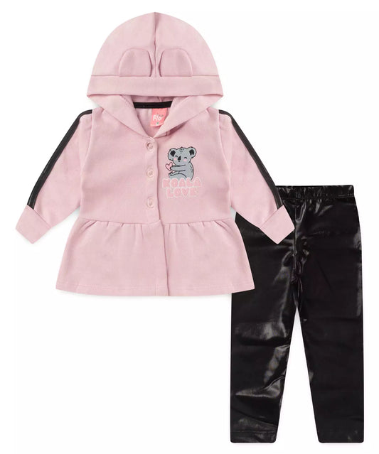Conjunto de Inverno para Bebê Menina Coala Rosa