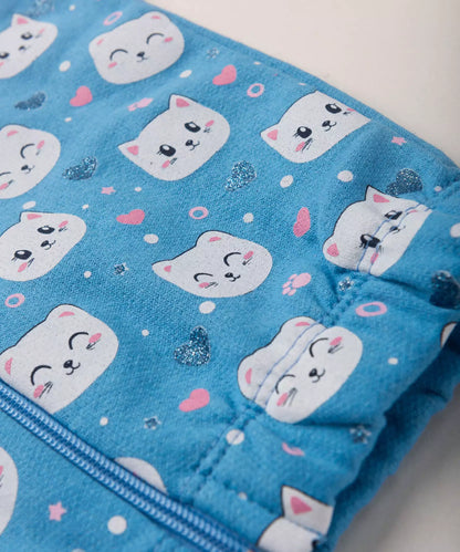 Conjunto de Inverno para Bebê Menina Gatinho Azul
