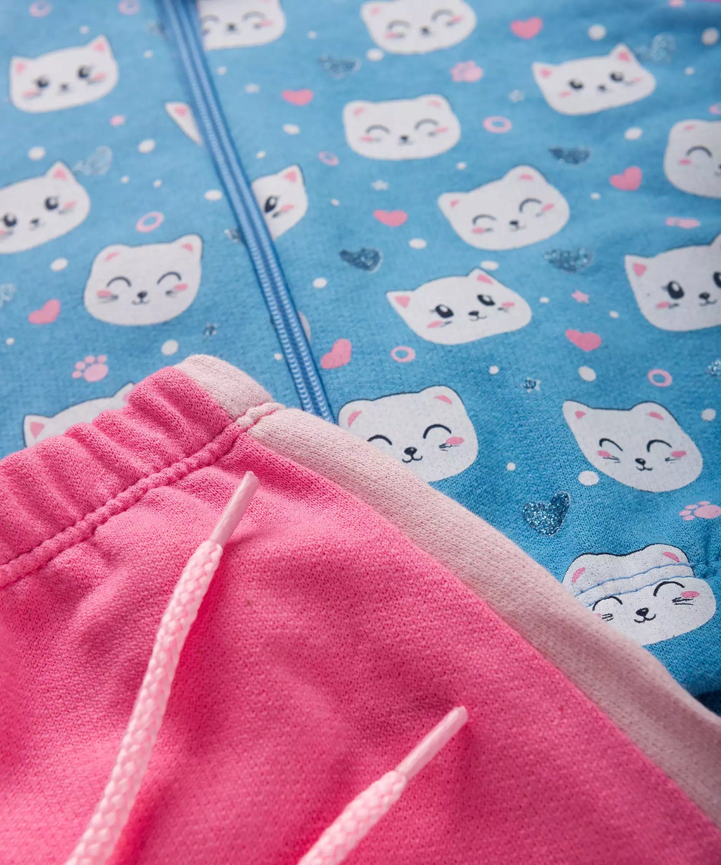 Conjunto de Inverno para Bebê Menina Gatinho Azul