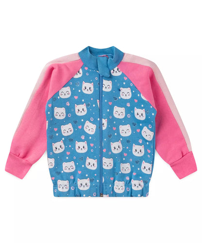 Conjunto de Inverno para Bebê Menina Gatinho Azul