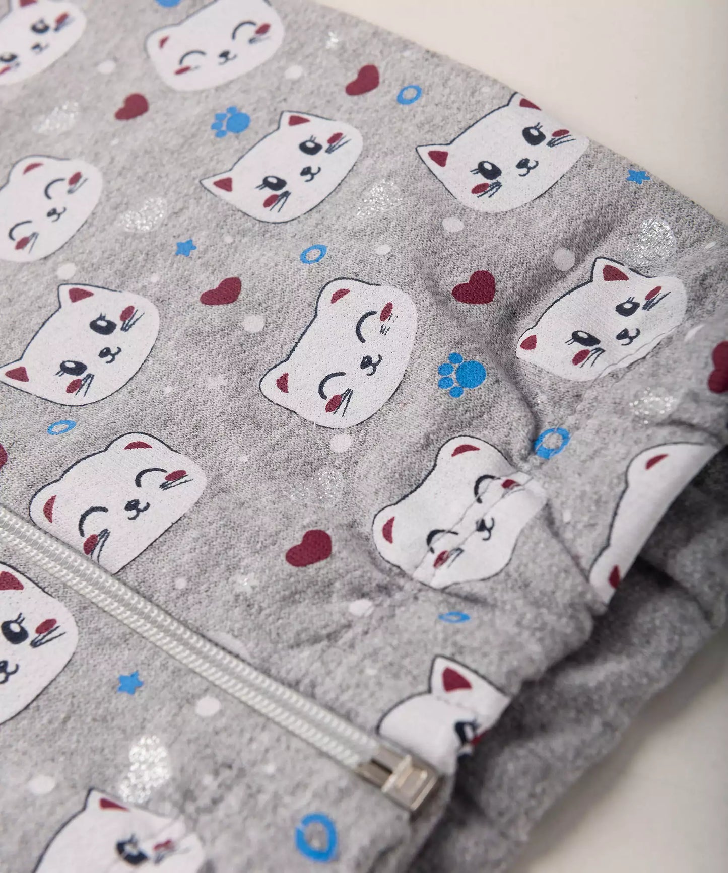 Conjunto de Inverno para Bebê Menina Gatinho no Mescla