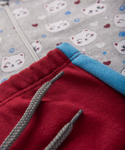 Conjunto de Inverno para Bebê Menina Gatinho no Mescla