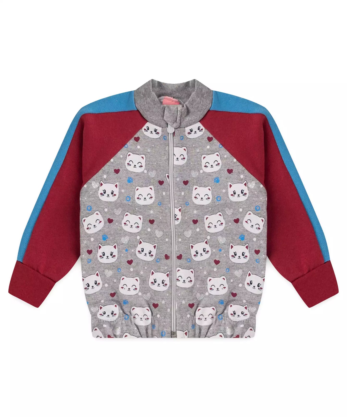 Conjunto de Inverno para Bebê Menina Gatinho no Mescla