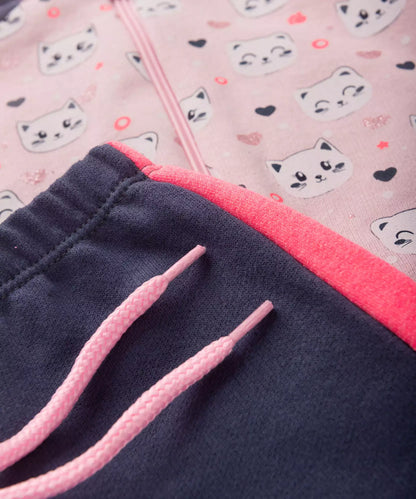 Conjunto de Inverno para Bebê Menina Gatinho no Rosa