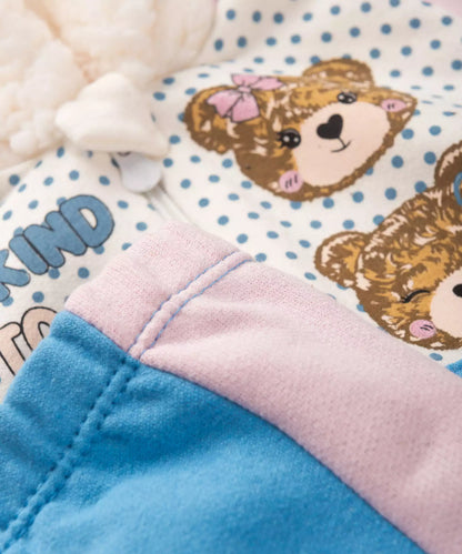 Conjunto de Inverno para Bebê Menina Ursinho no Rosa