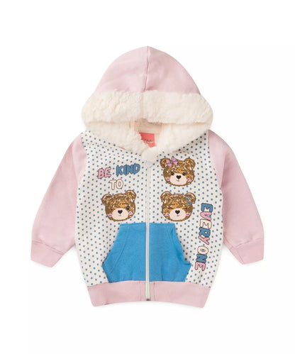 Conjunto de Inverno para Bebê Menina Ursinho no Rosa