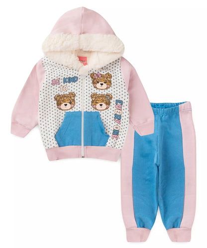 Conjunto de Inverno para Bebê Menina Ursinho no Rosa