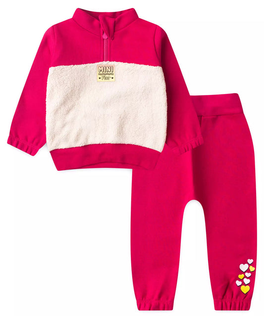 Conjunto de Inverno para Bebê Menina Básico em Pink