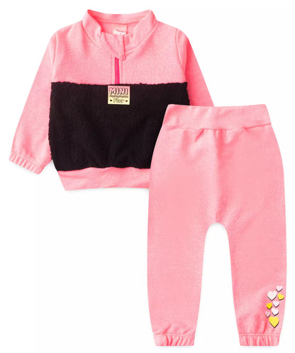 Conjunto de Inverno para Bebê Menina Básico em Rosa