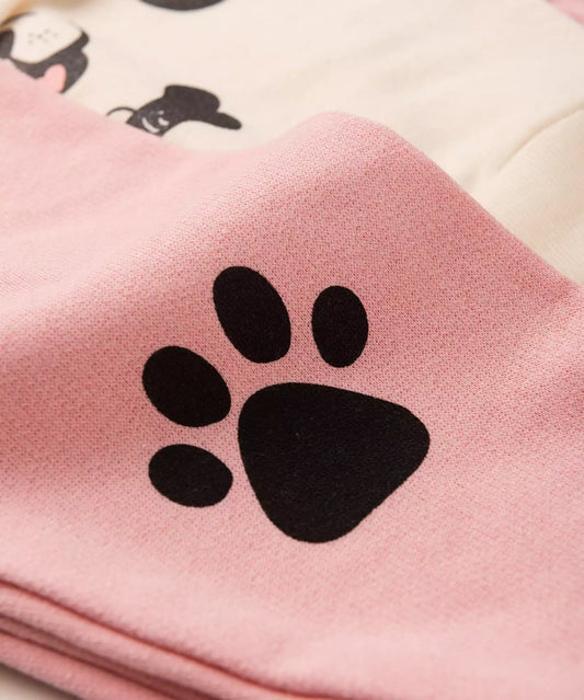 Conjunto de Inverno para Bebê Menina Cachorrinho Marfim