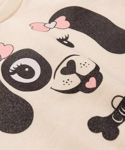 Conjunto de Inverno para Bebê Menina Cachorrinho Marfim