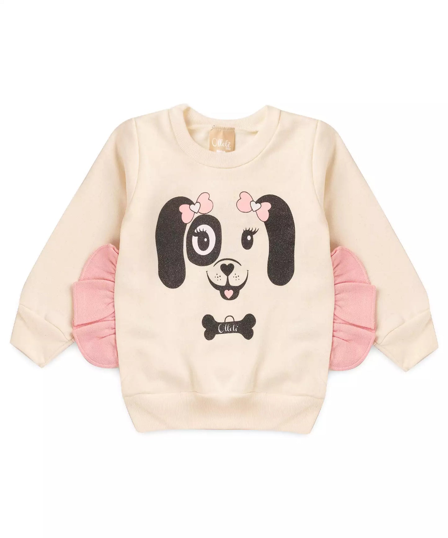 Conjunto de Inverno para Bebê Menina Cachorrinho Marfim