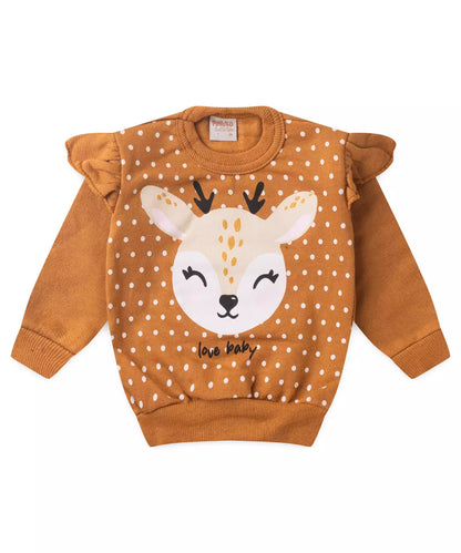Conjunto de Inverno para Bebê Menina Cervo Marrom