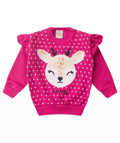 Conjunto de Inverno para Bebê Menina Cervo Pink