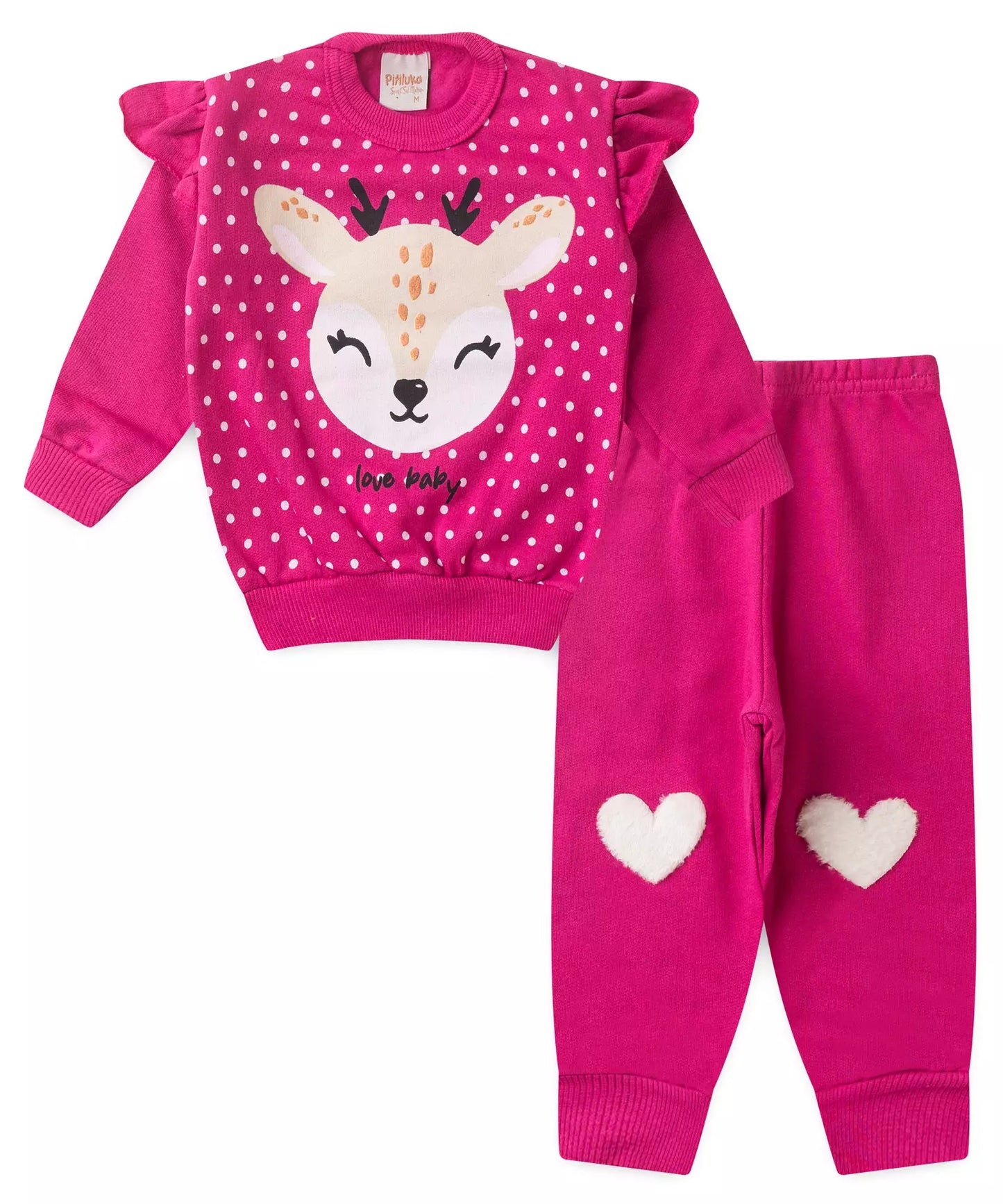 Conjunto de Inverno para Bebê Menina Cervo Pink