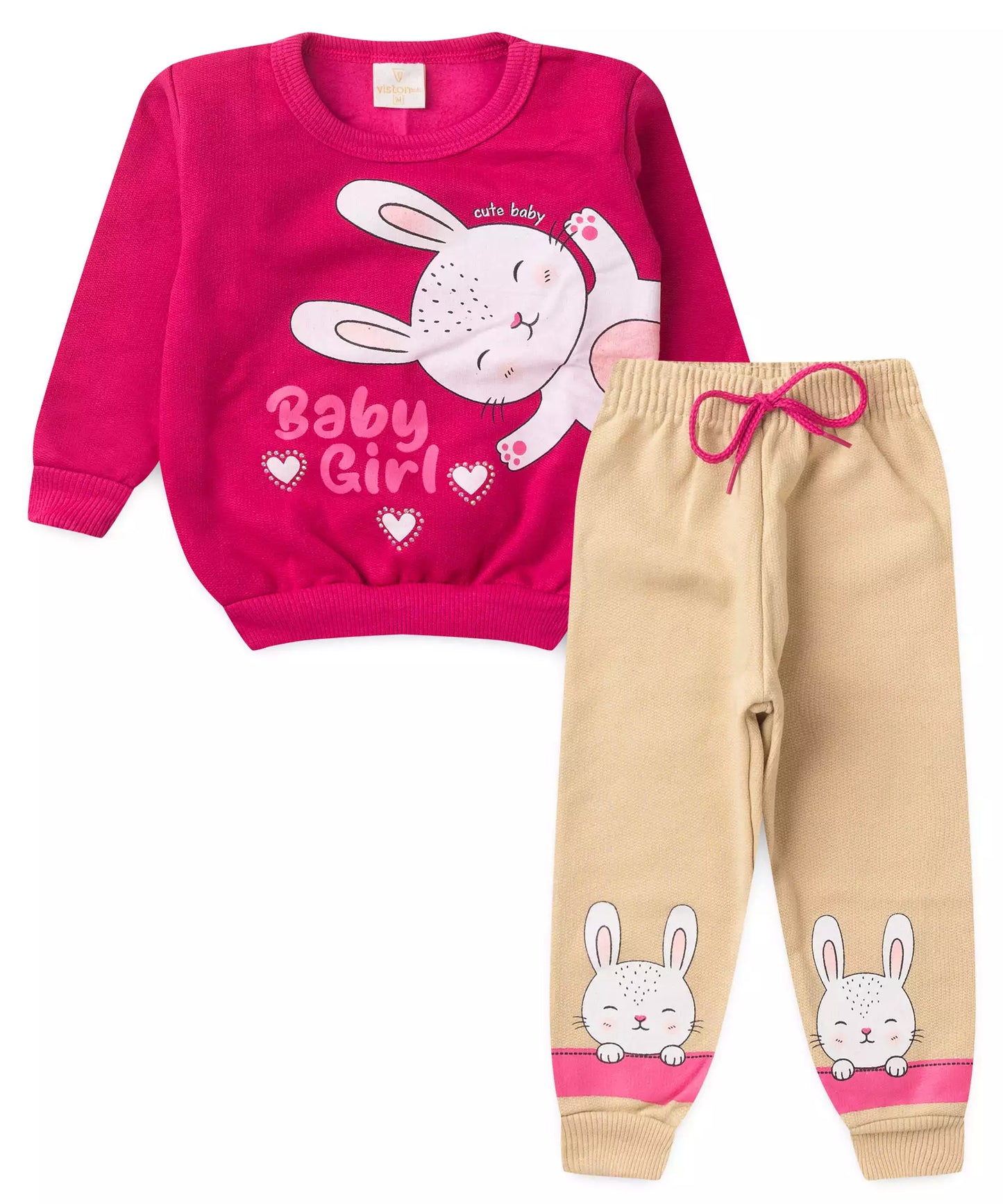 Conjunto de Inverno para Bebê Menina Coelhinho Pink