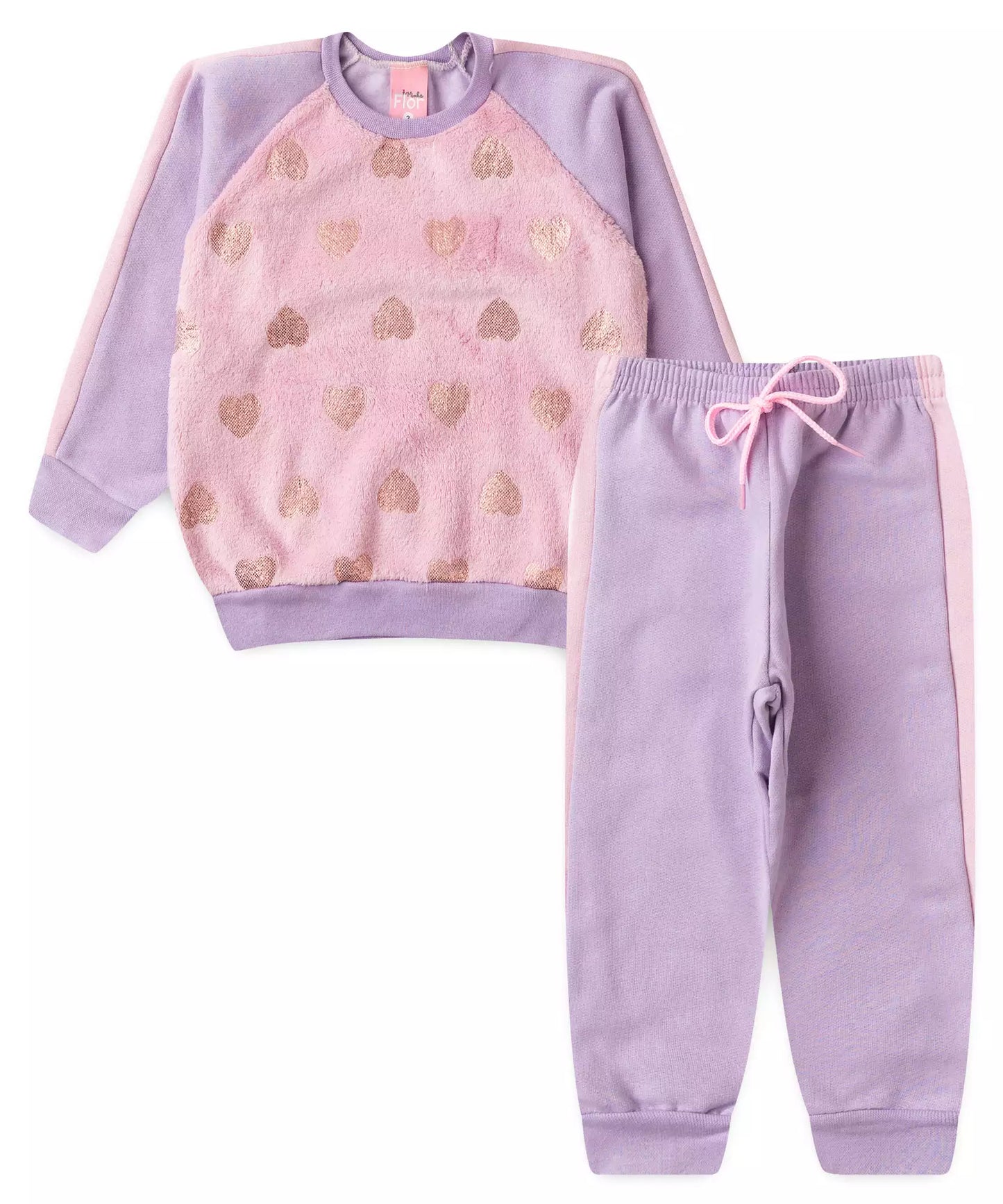 Conjunto de Inverno para Bebê Menina Coração Rosa