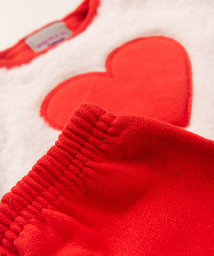 Conjunto de Inverno para Bebê Menina Coração Vermelho