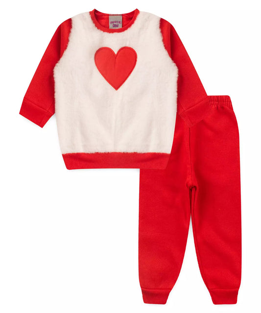 Conjunto de Inverno para Bebê Menina Coração Vermelho