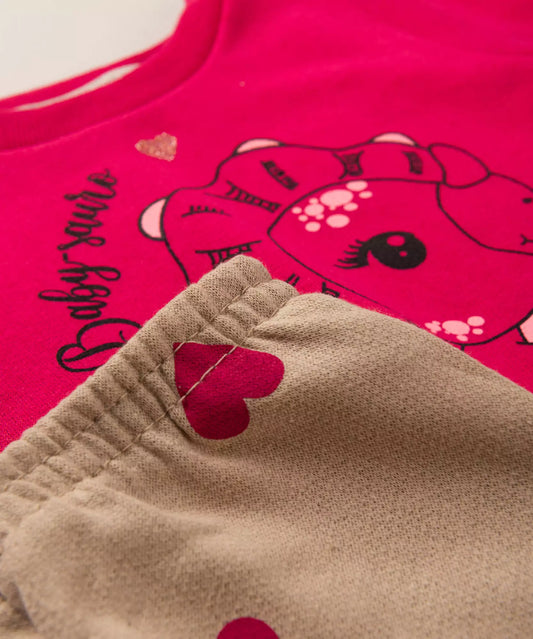 Conjunto de Inverno para Bebê Menina Dinossauro Pink