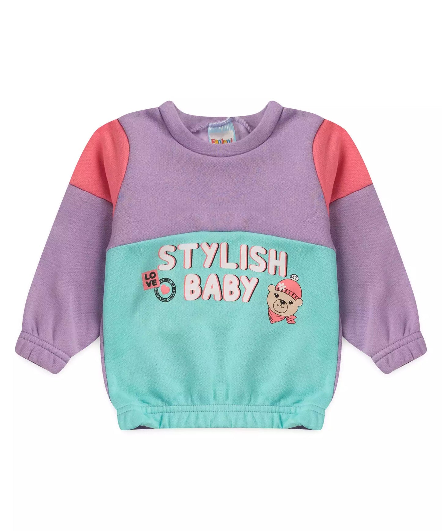 Conjunto de Inverno para Bebê Menina Estampado Lilás