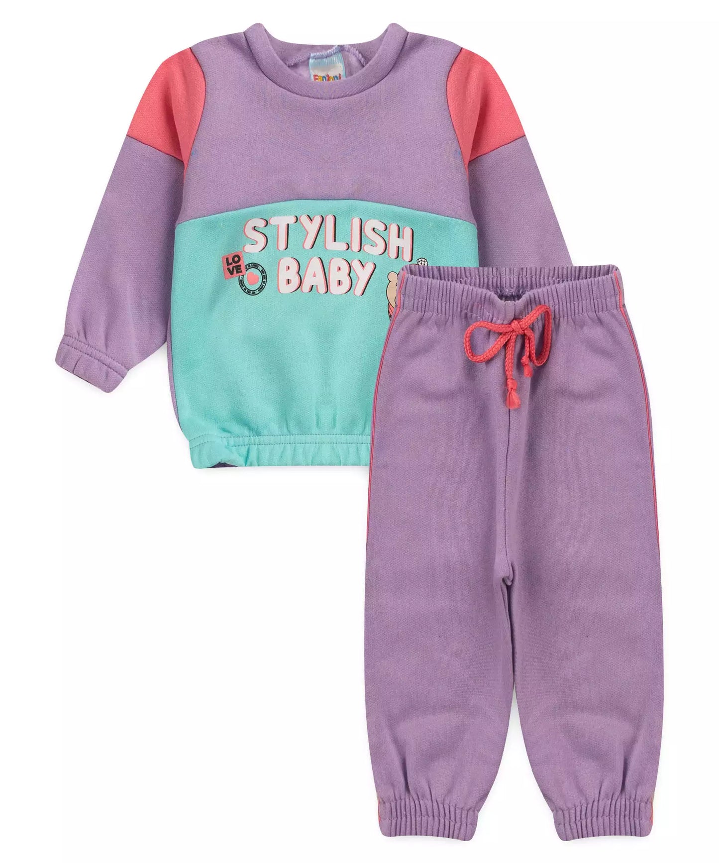 Conjunto de Inverno para Bebê Menina Estampado Lilás