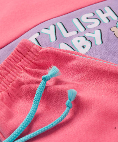 Conjunto de Inverno para Bebê Menina Estampado Salmão