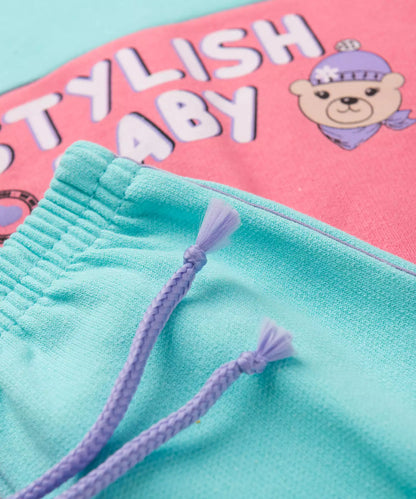 Conjunto de Inverno para Bebê Menina Estampado Verde