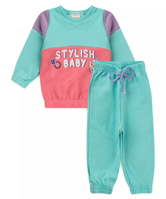 Conjunto de Inverno para Bebê Menina Estampado Verde