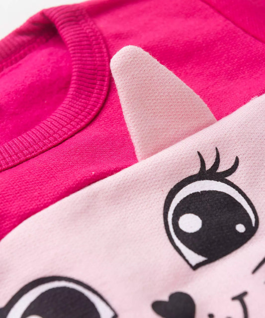 Conjunto de Inverno para Bebê Menina Gatinha Pink