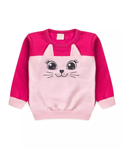 Conjunto de Inverno para Bebê Menina Gatinha Pink
