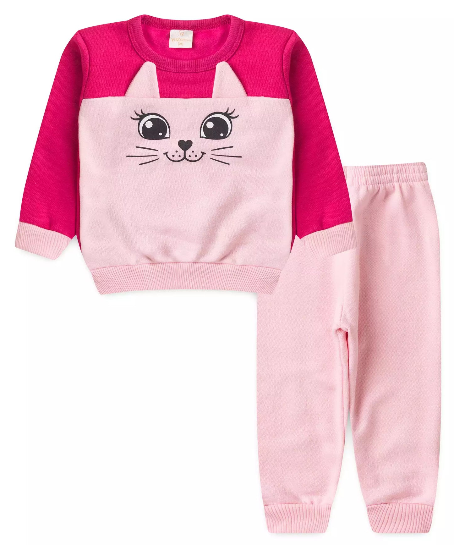 Conjunto de Inverno para Bebê Menina Gatinha Pink