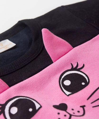 Conjunto de Inverno para Bebê Menina Gatinha Preto
