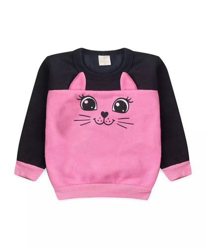 Conjunto de Inverno para Bebê Menina Gatinha Preto