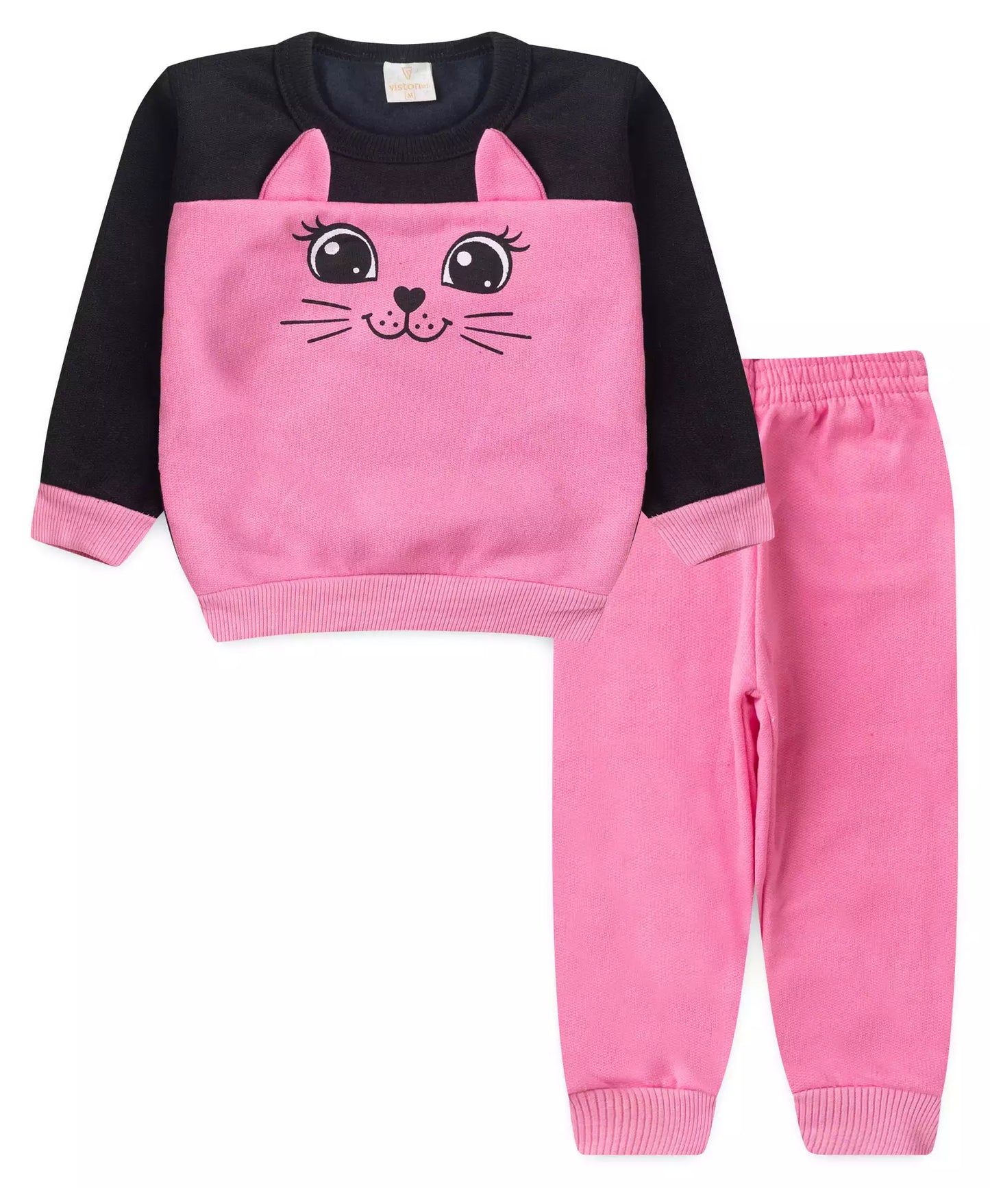 Conjunto de Inverno para Bebê Menina Gatinha Preto