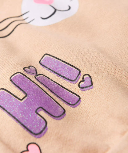 Conjunto de Inverno para Bebê Menina Gatinho Bege