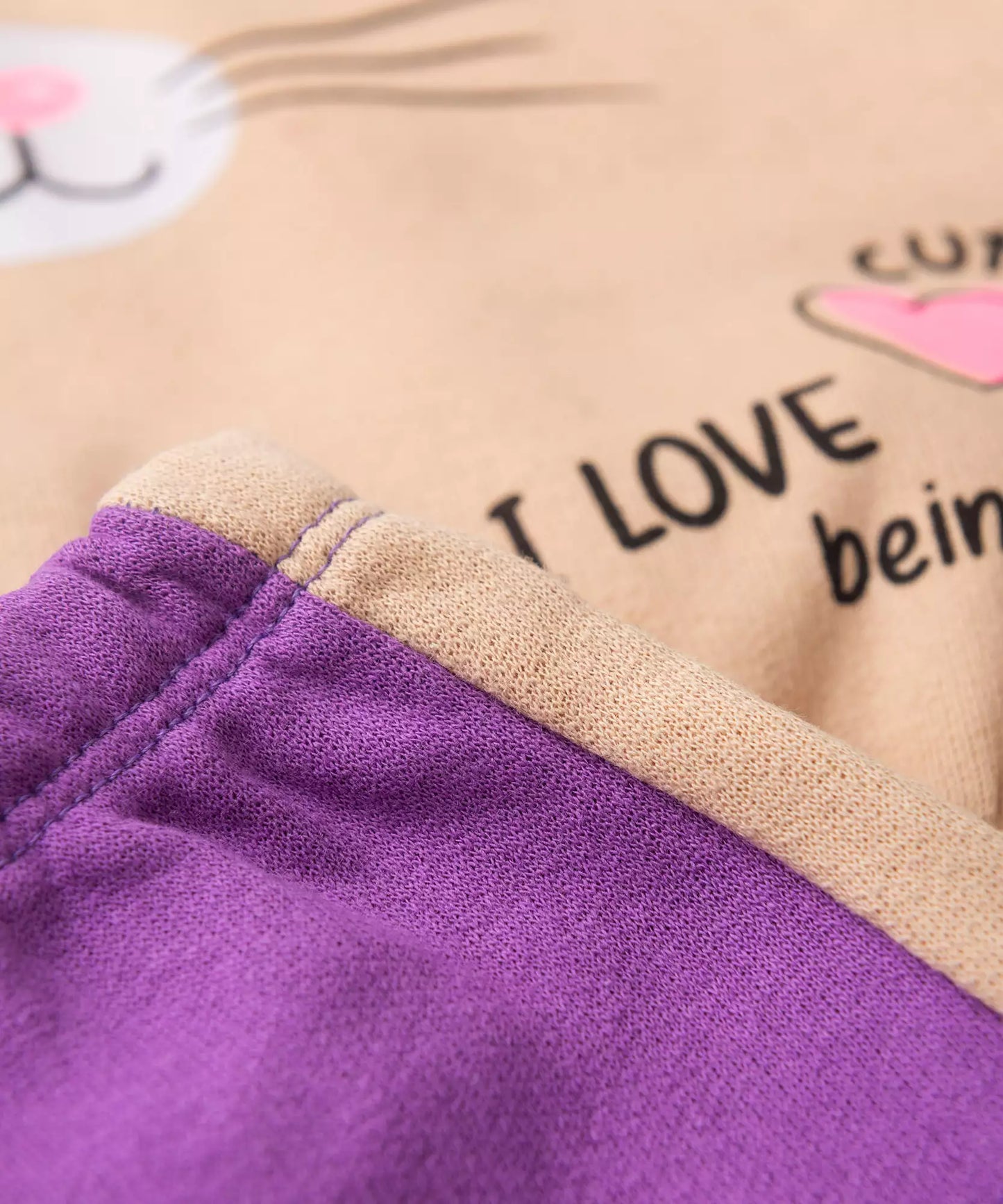 Conjunto de Inverno para Bebê Menina Gatinho Bege
