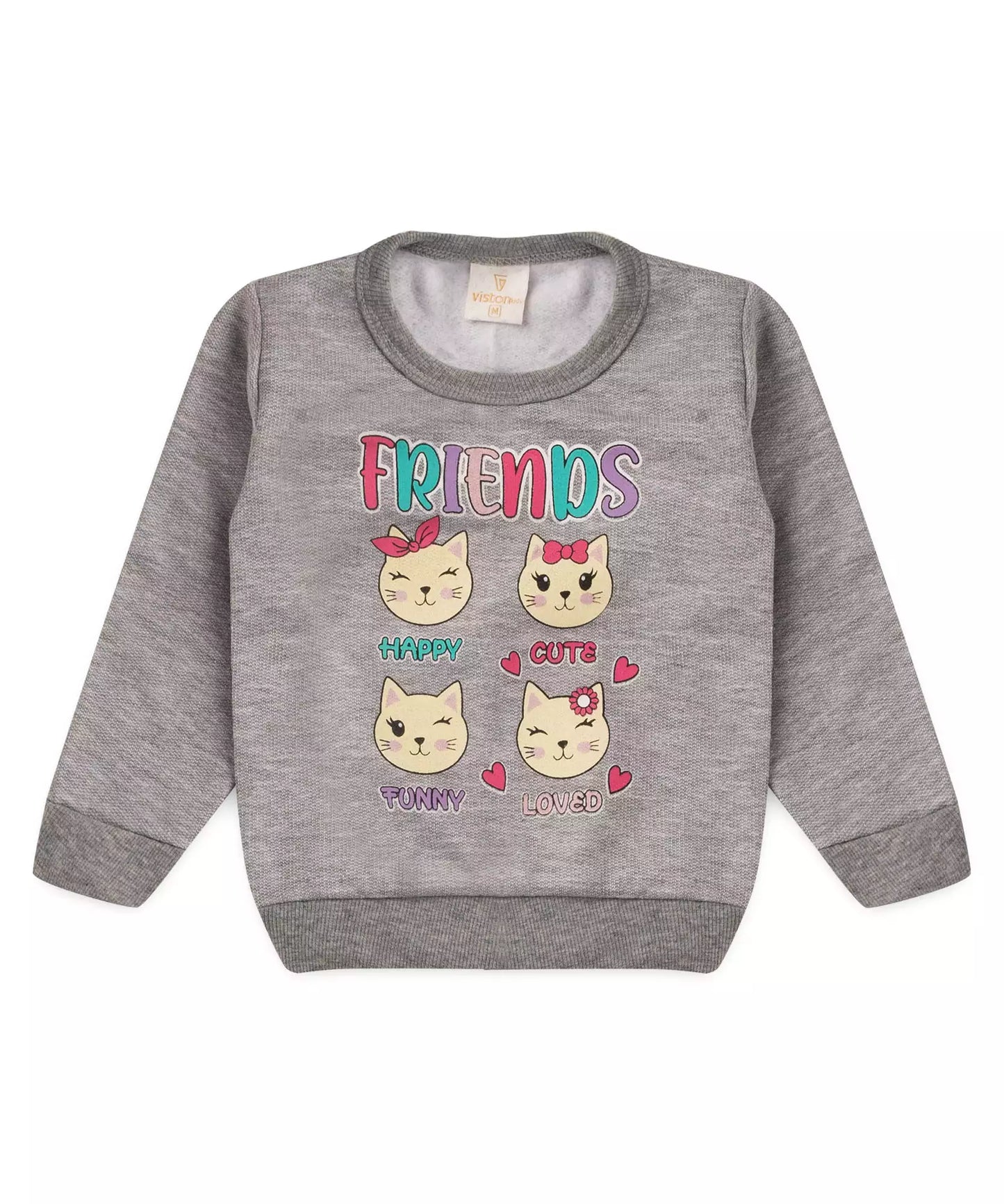 Conjunto de Inverno para Bebê Menina Gatinho Mescla