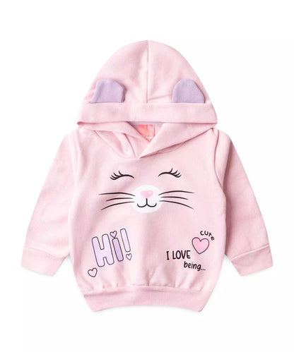 Conjunto de Inverno para Bebê Menina Gatinho em Rosa