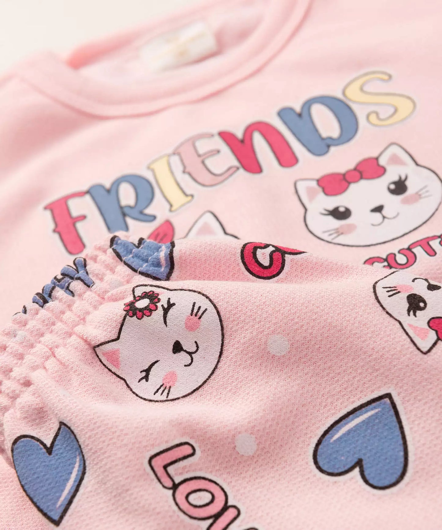 Conjunto de Inverno para Bebê Menina Gatinho Rosa