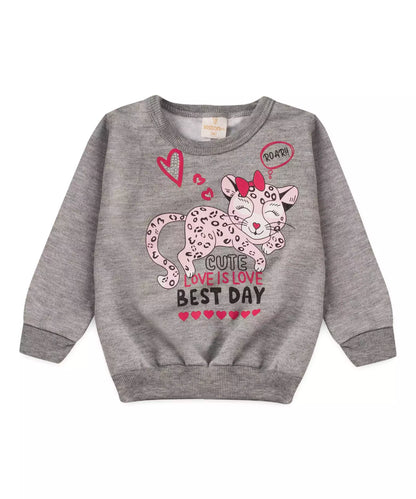 Conjunto de Inverno para Bebê Menina Oncinha Mescla