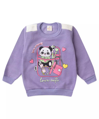 Conjunto de Inverno para Bebê Menina Pandinha Lilás