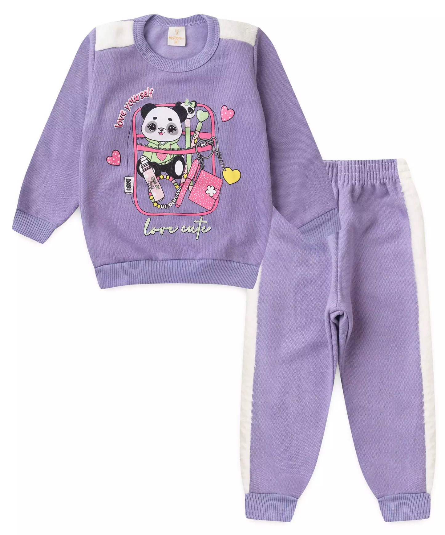 Conjunto de Inverno para Bebê Menina Pandinha Lilás
