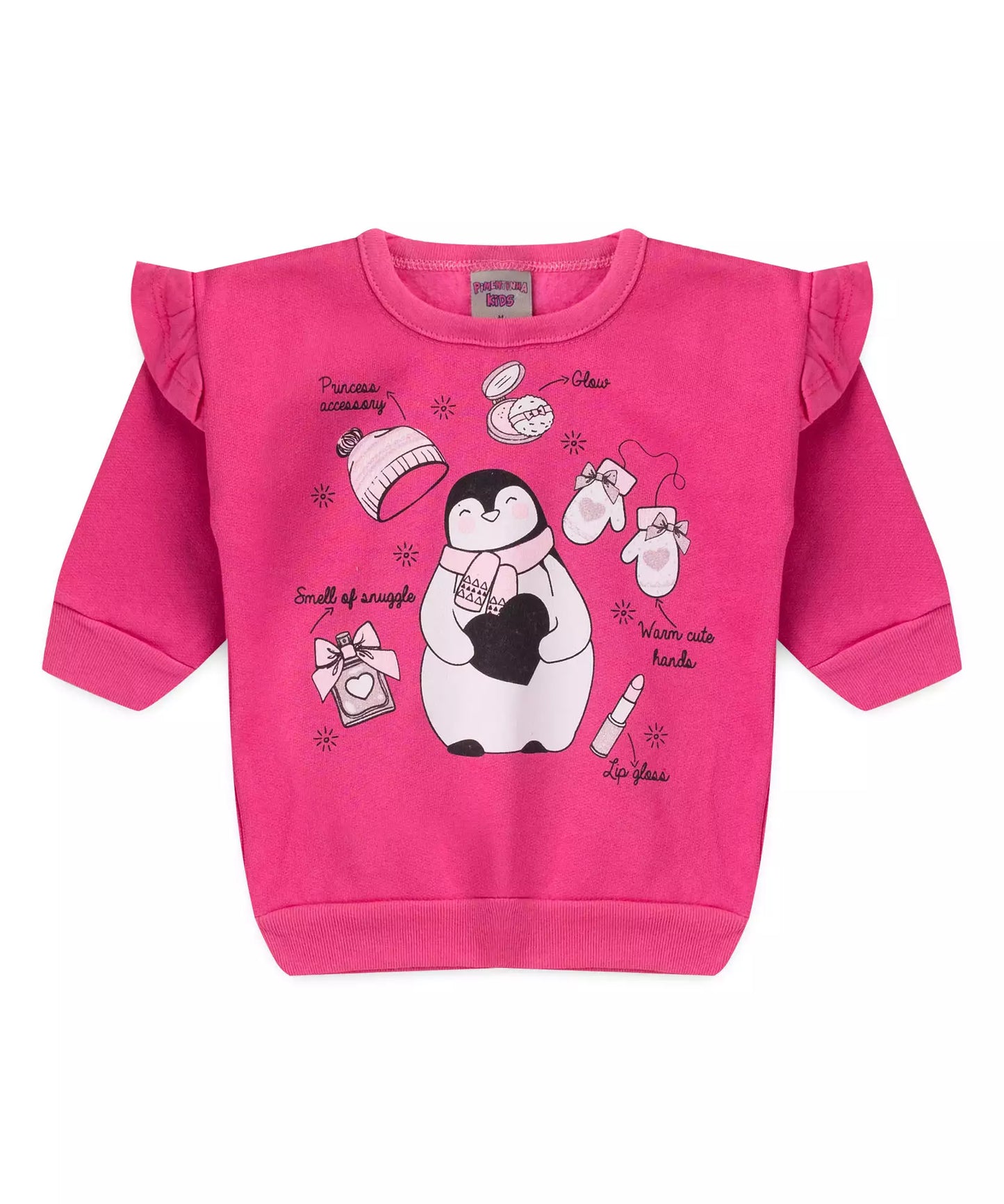 Conjunto de Inverno para Bebê Menina Pinguim Pink