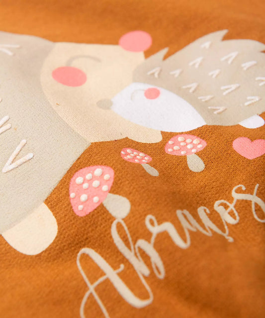 Conjunto de Inverno para Bebê Menina Porco Espinho Marrom