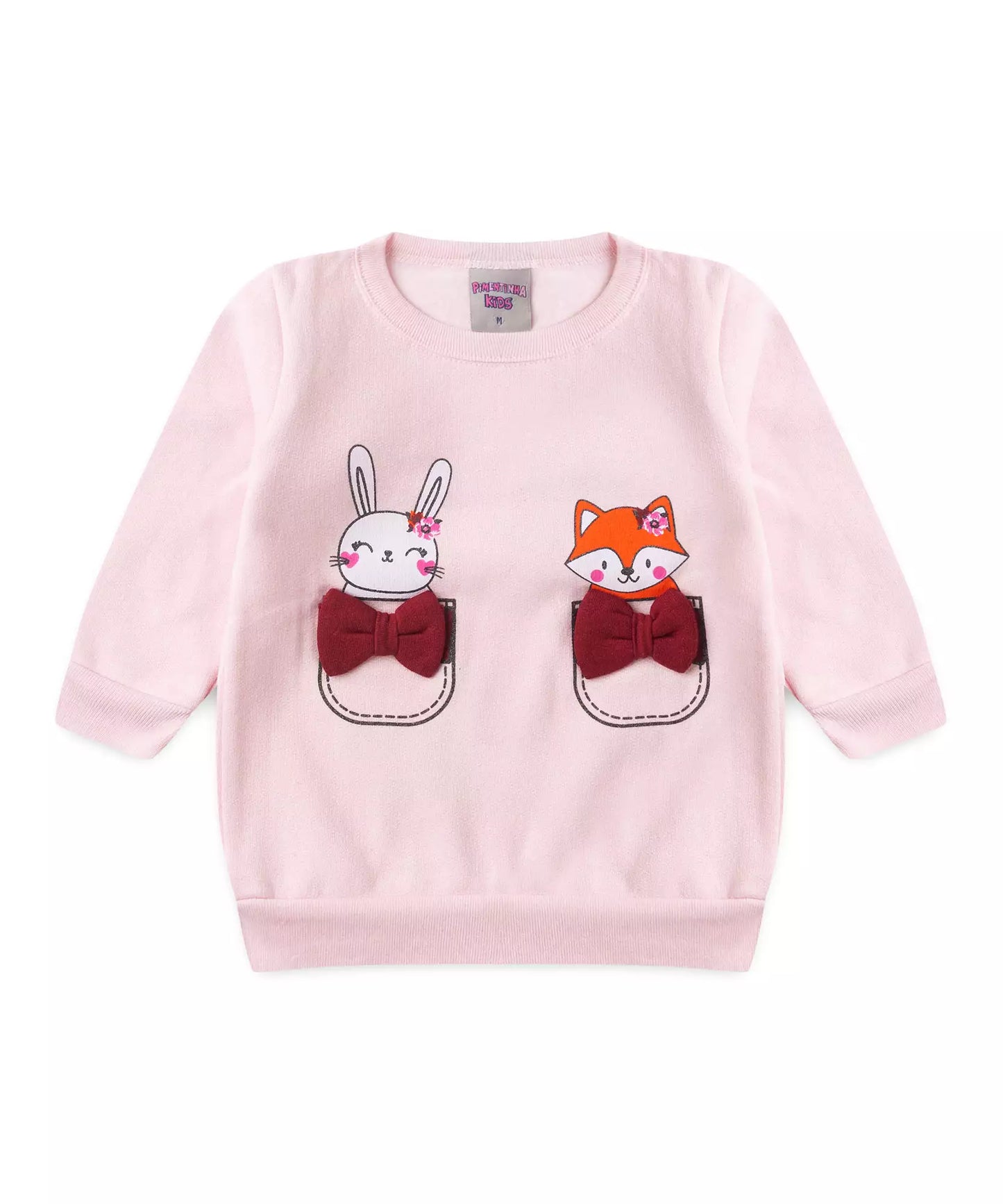 Conjunto de Inverno para Bebê Menina Raposa Rosa