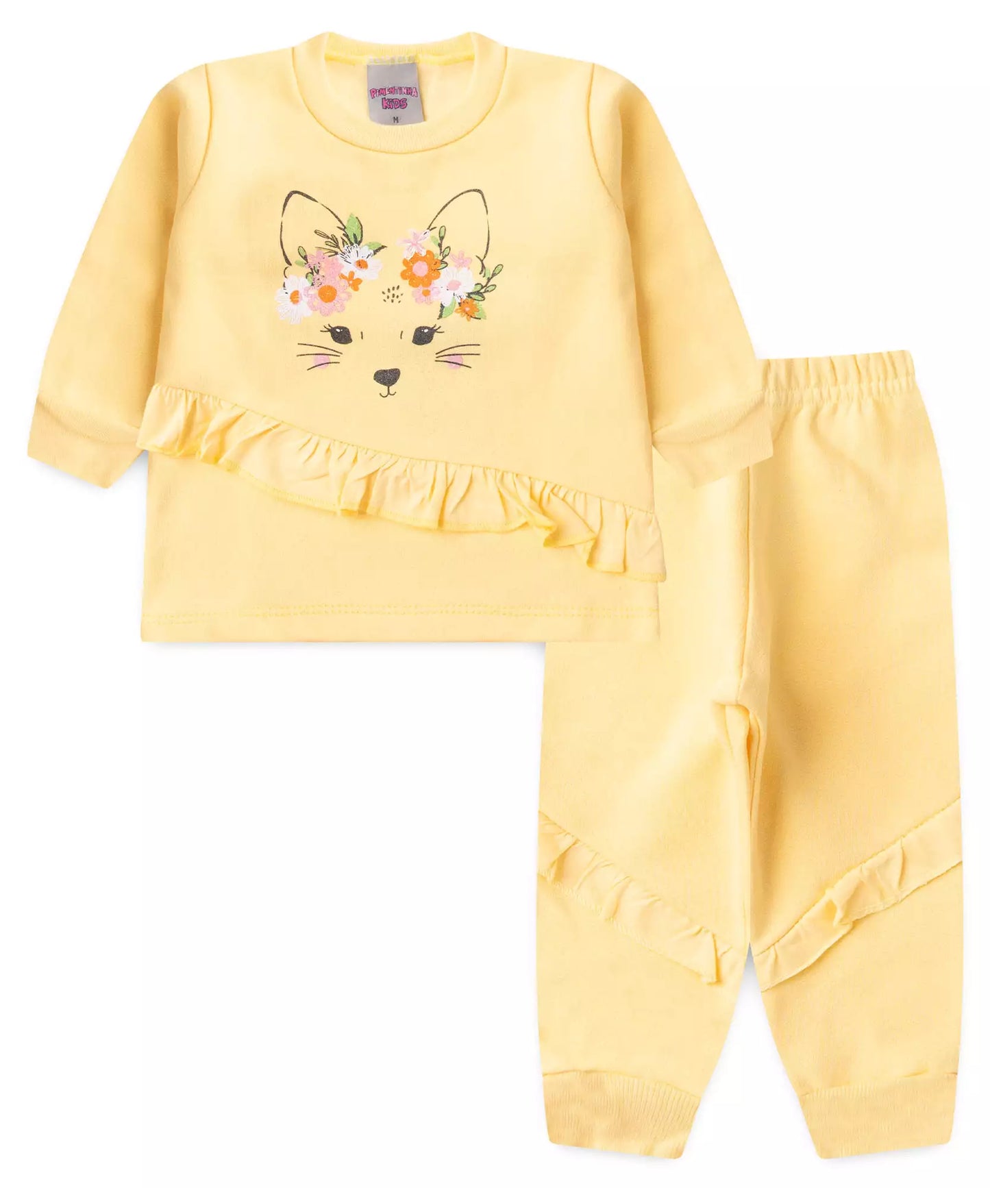 Conjunto de Inverno para Bebê Menina Raposinha Marfim